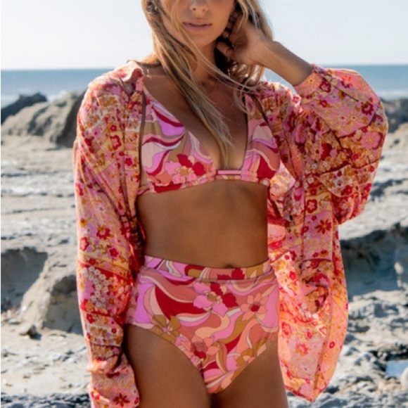 ☀️BILLABONG☀️ PRETTY GROOWY DOUBLE PRETTY GROOVY HI BIKINI SET - Picture 7 of 16